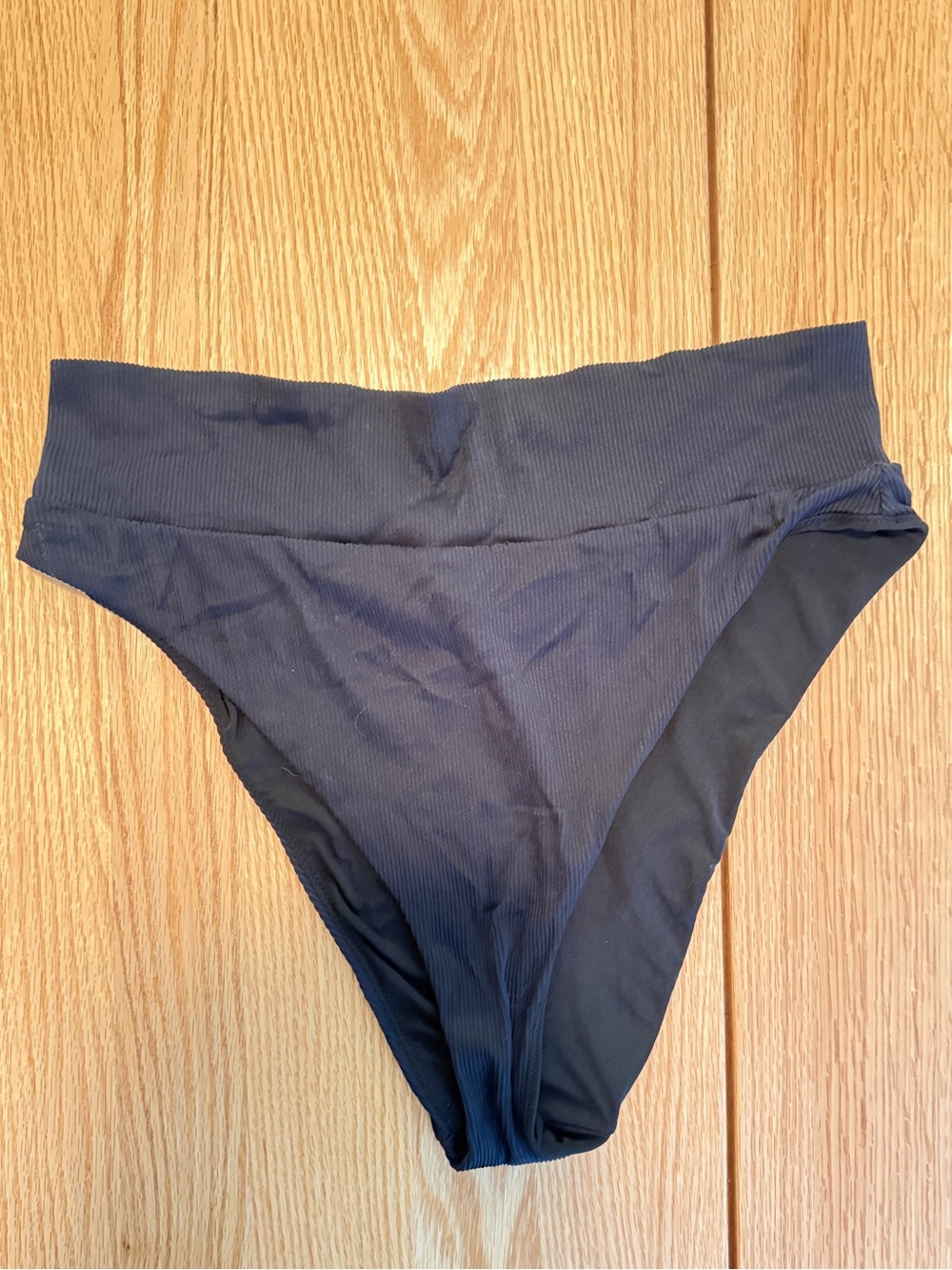 Aerie Ribbed High Cut Cheeky Black Bikini Bottoms XL